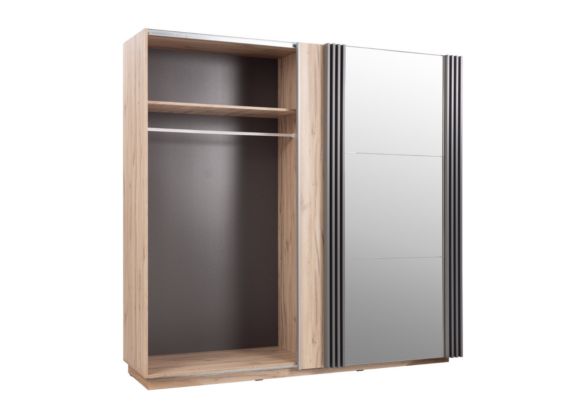 Szafa przesuwna VELLUTO z lustrem 215 cm Kaszmir