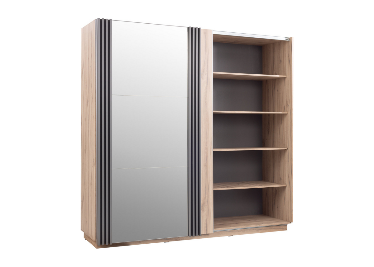 Szafa przesuwna VELLUTO z lustrem 215 cm Kaszmir