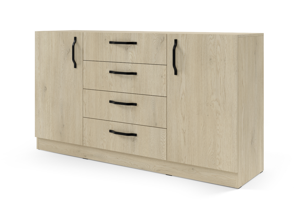 Komoda ZIP 150 cm metalowy uchwyt Dąb cremona