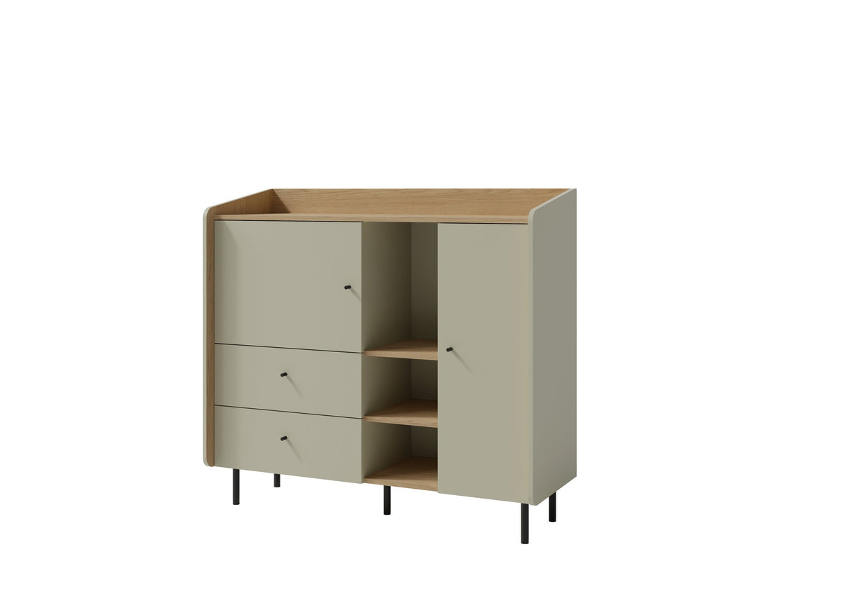 Komoda AURELIA 120 cm z szafką i szufladami Eukaliptus