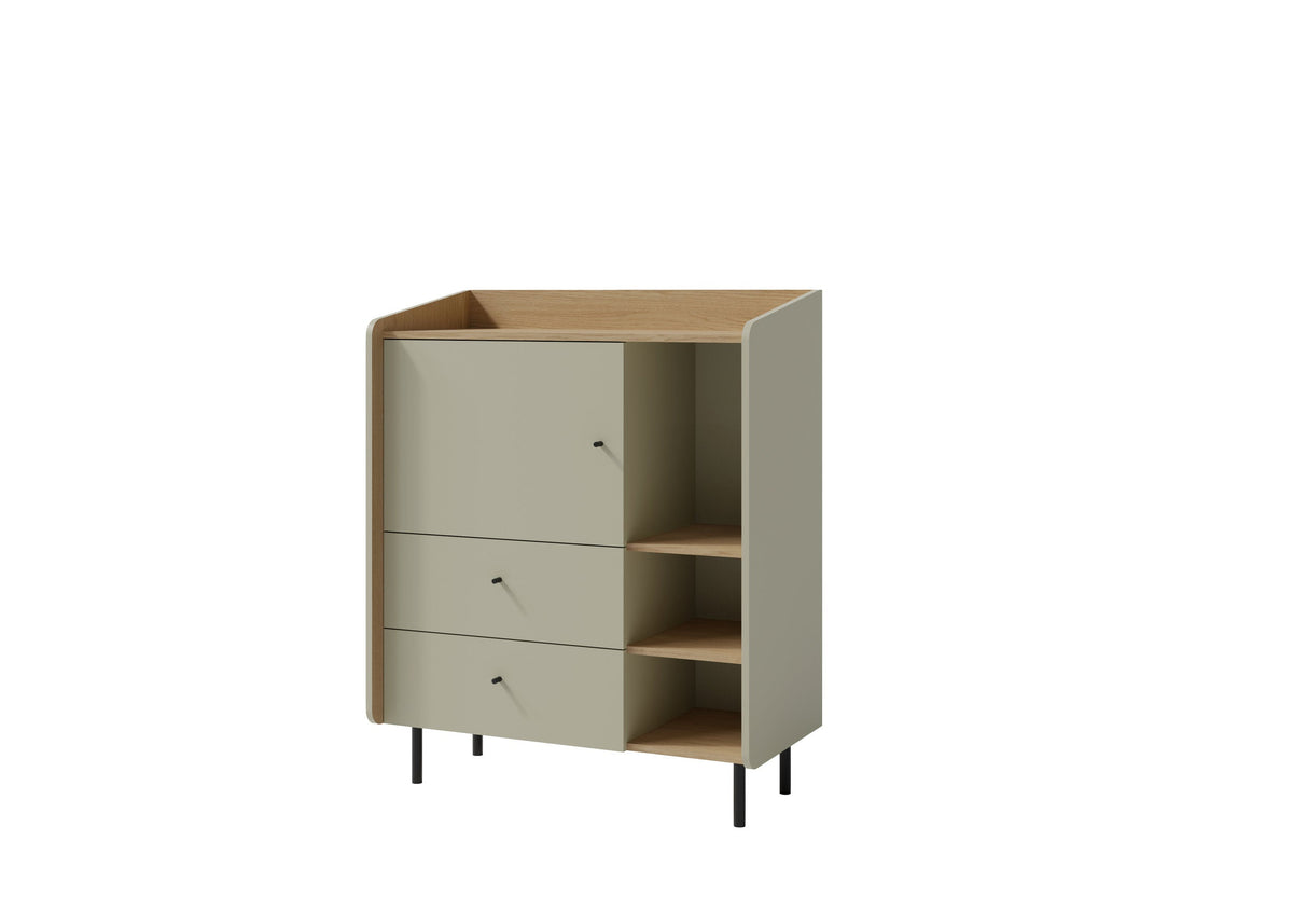 Komoda AURELIA 90 cm z szafką i szufladami Eukaliptus