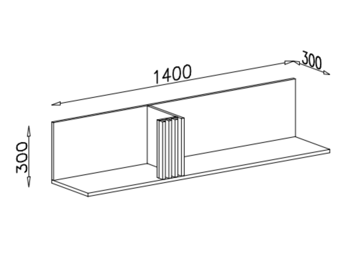 Półka otwarta VELLUTO 140 cm Kaszmir