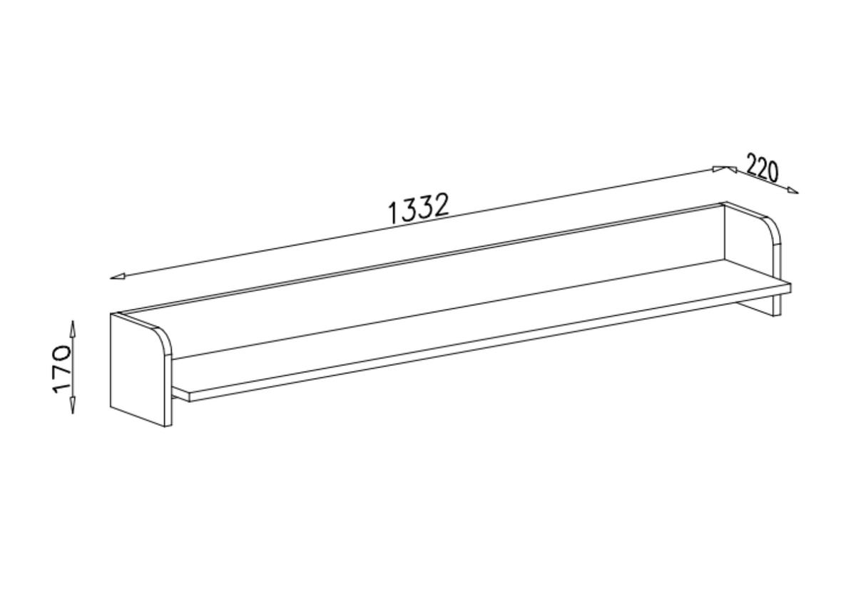 Półka wisząca NORDA 130 cm Jasny beż