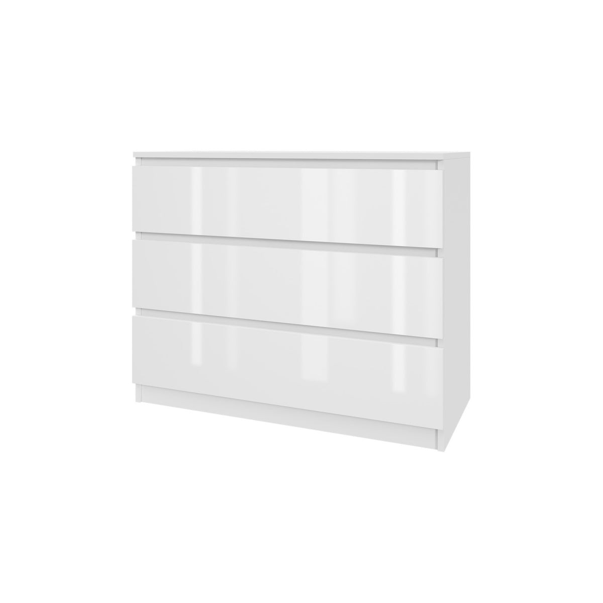 Komoda MODO 90 cm 3 szuflady Biały połysk