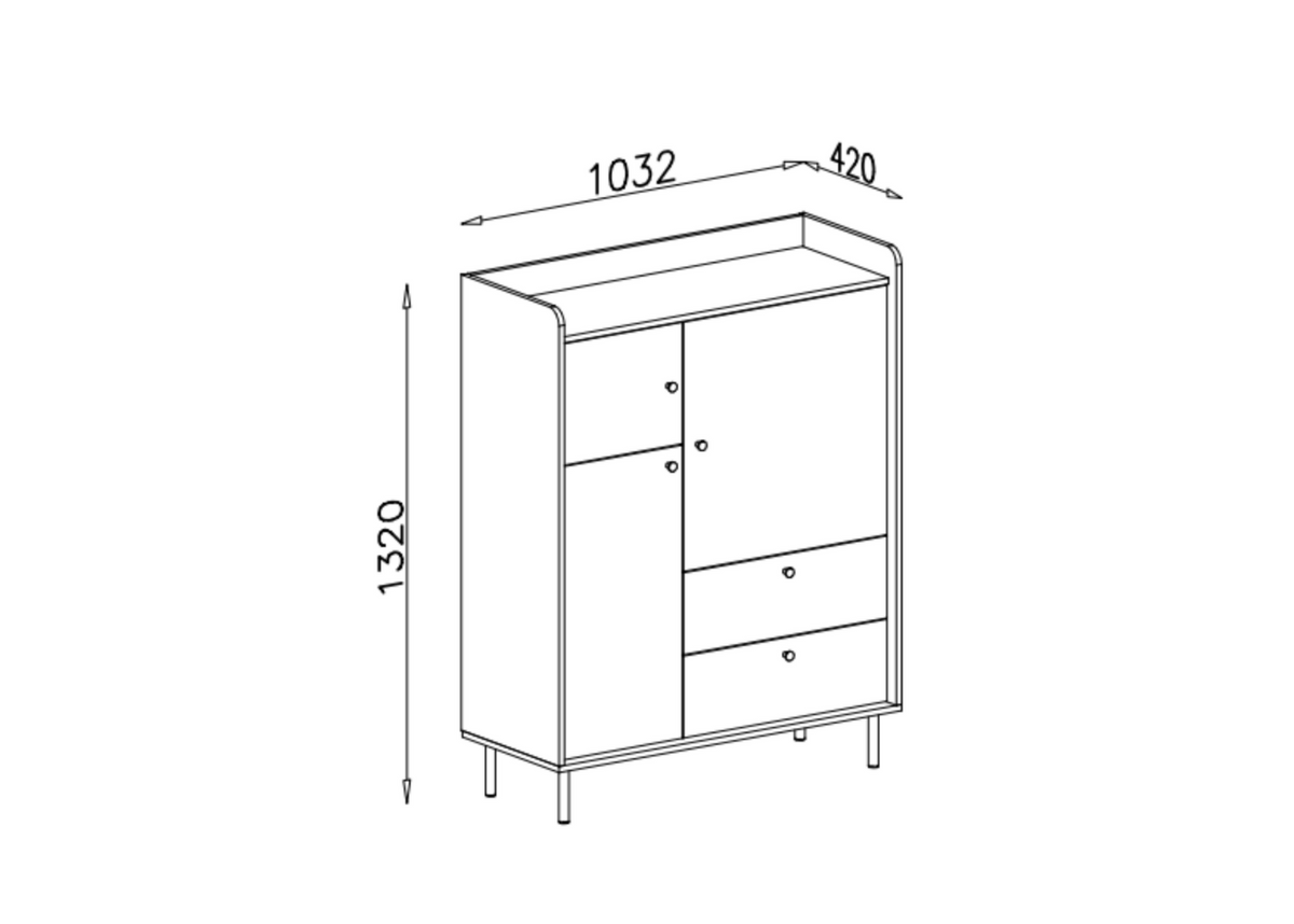 Komoda NORDA 100cm Jasny beż