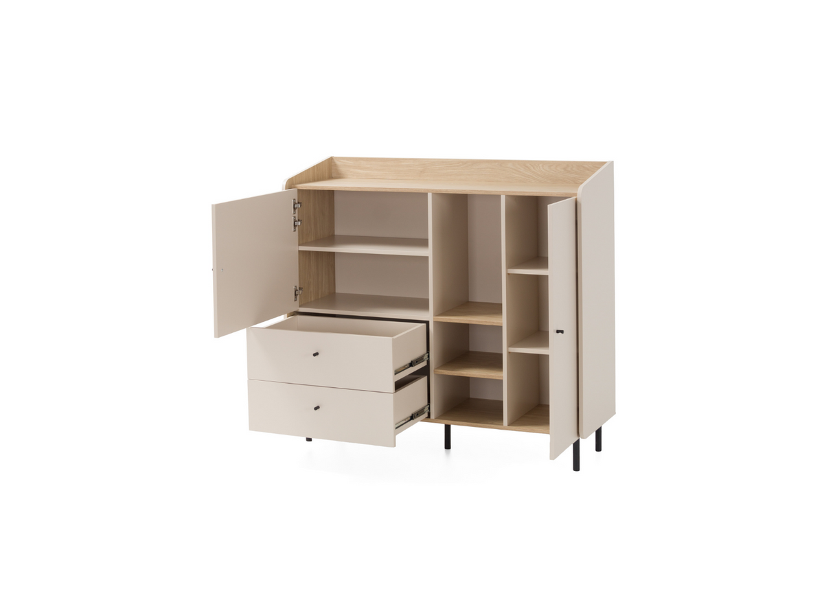 Komoda AURELIA 120 cm z szafką i szufladami Eukaliptus