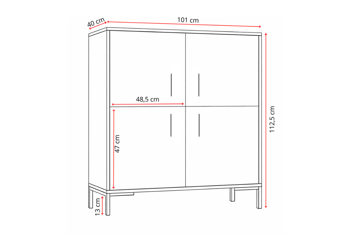 Komoda wysoka NORANO 100 cm Dąb sonoma