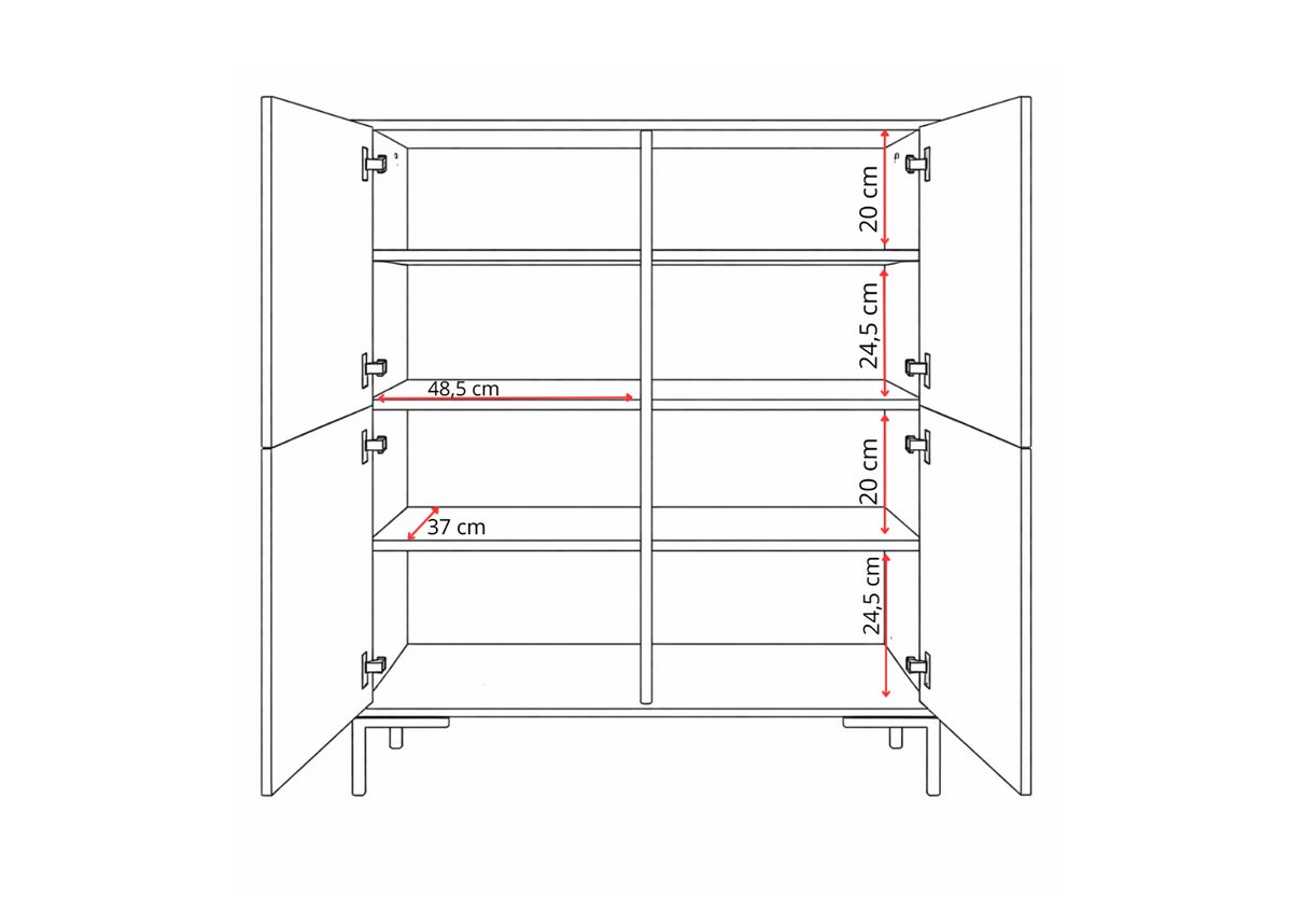 Komoda wysoka NORANO 100 cm Dąb sonoma