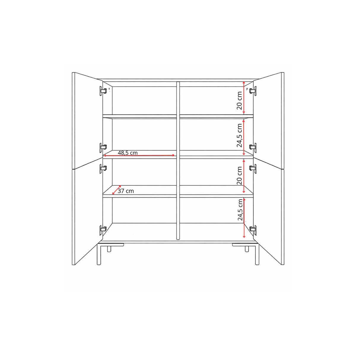 Komoda wysoka NORANO 100 cm Dąb artisan