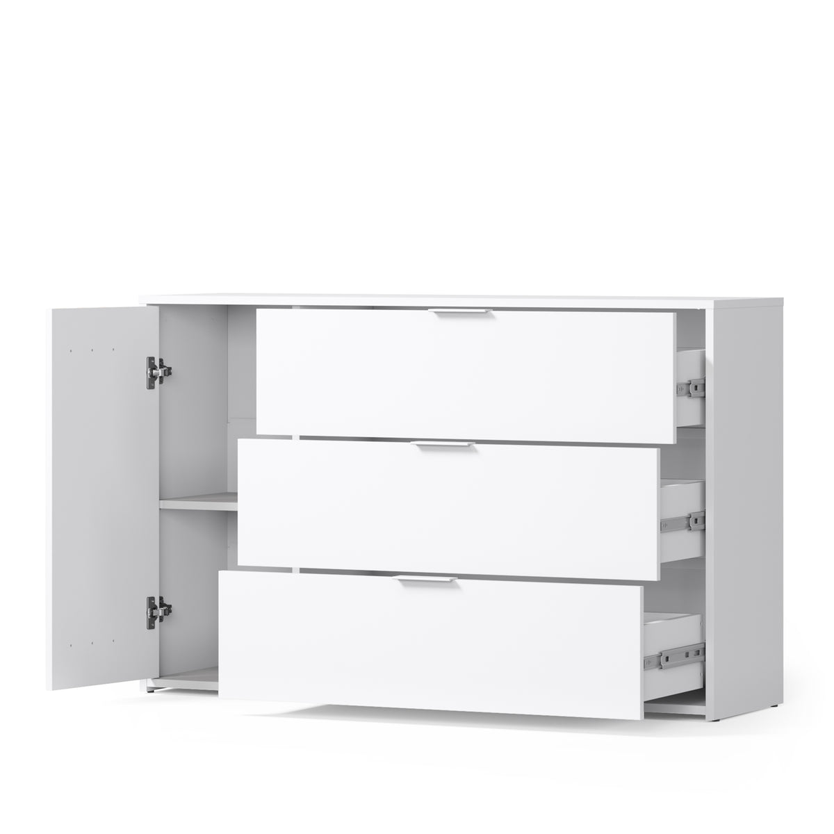 Komoda ESPELIS 125 cm Biały + Dąb artisan