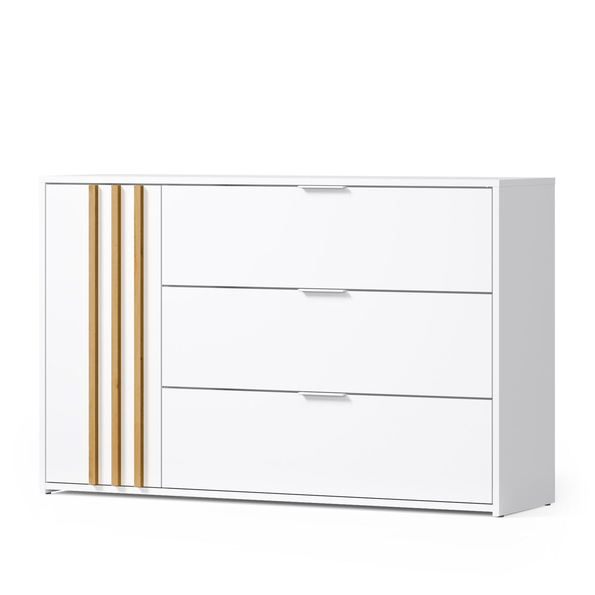 Komoda ESPELIS 125 cm Biały + Dąb artisan