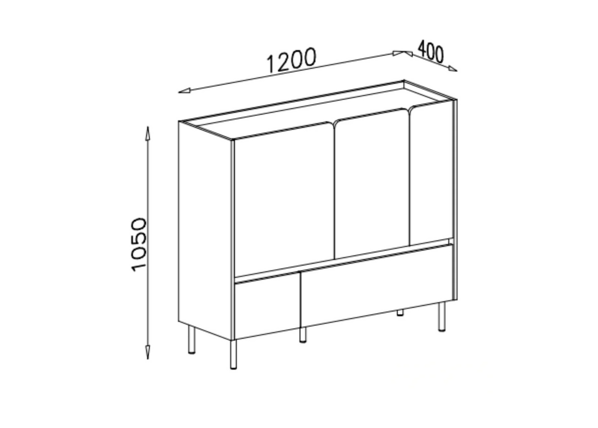 Komoda VALORIA 120 cm Eukaliptus