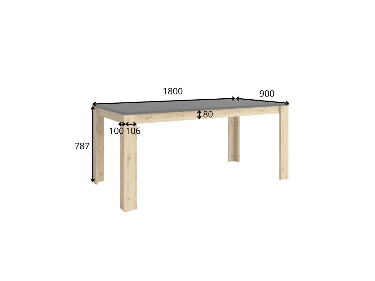 Stół do jadalni NESTILA 180 cm Czarny + Dąb artisan