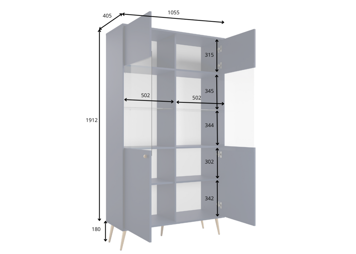 Witryna ETERIS 105 cm Niebieski