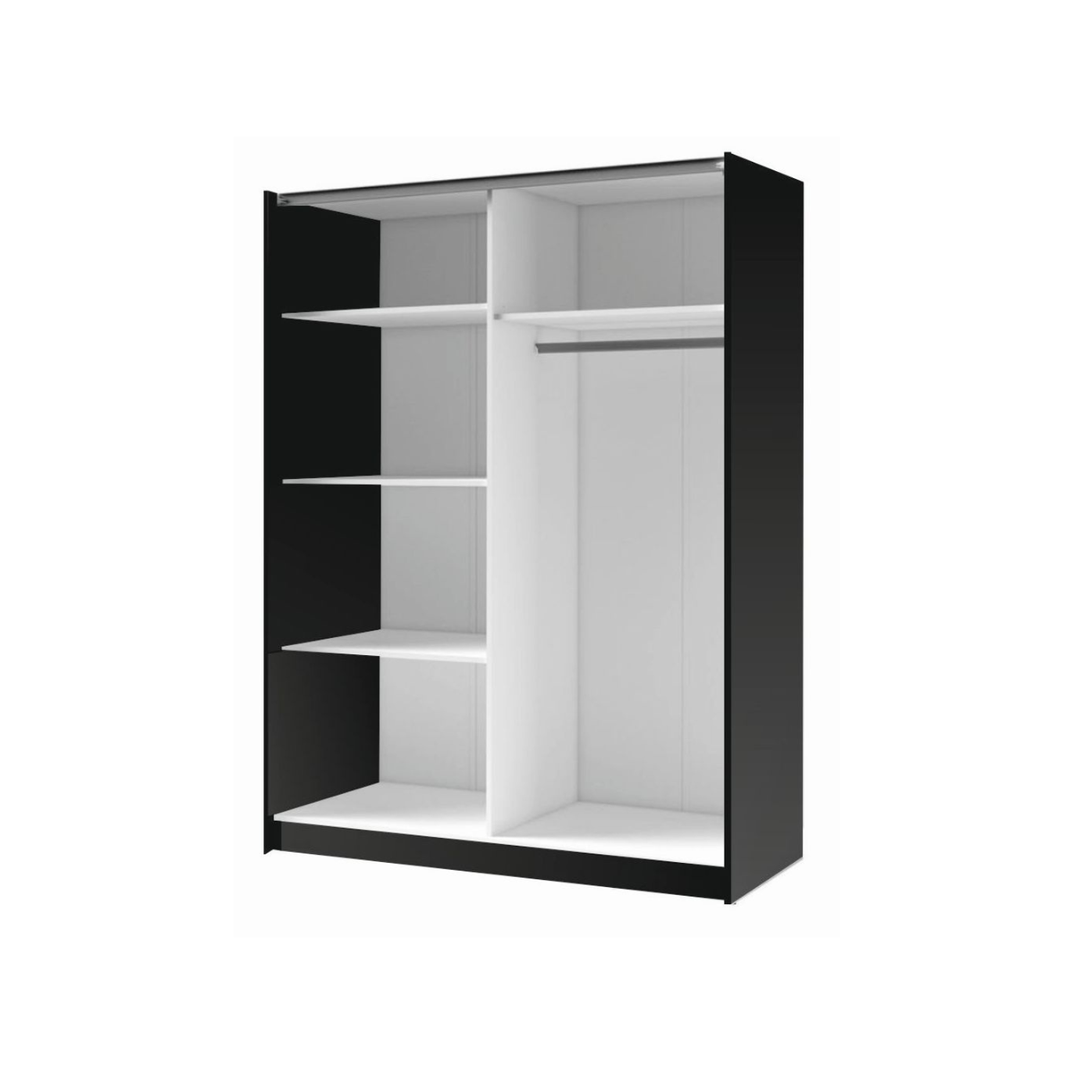 Szafa przesuwna z lustrem ELIXO 150 cm Czarny