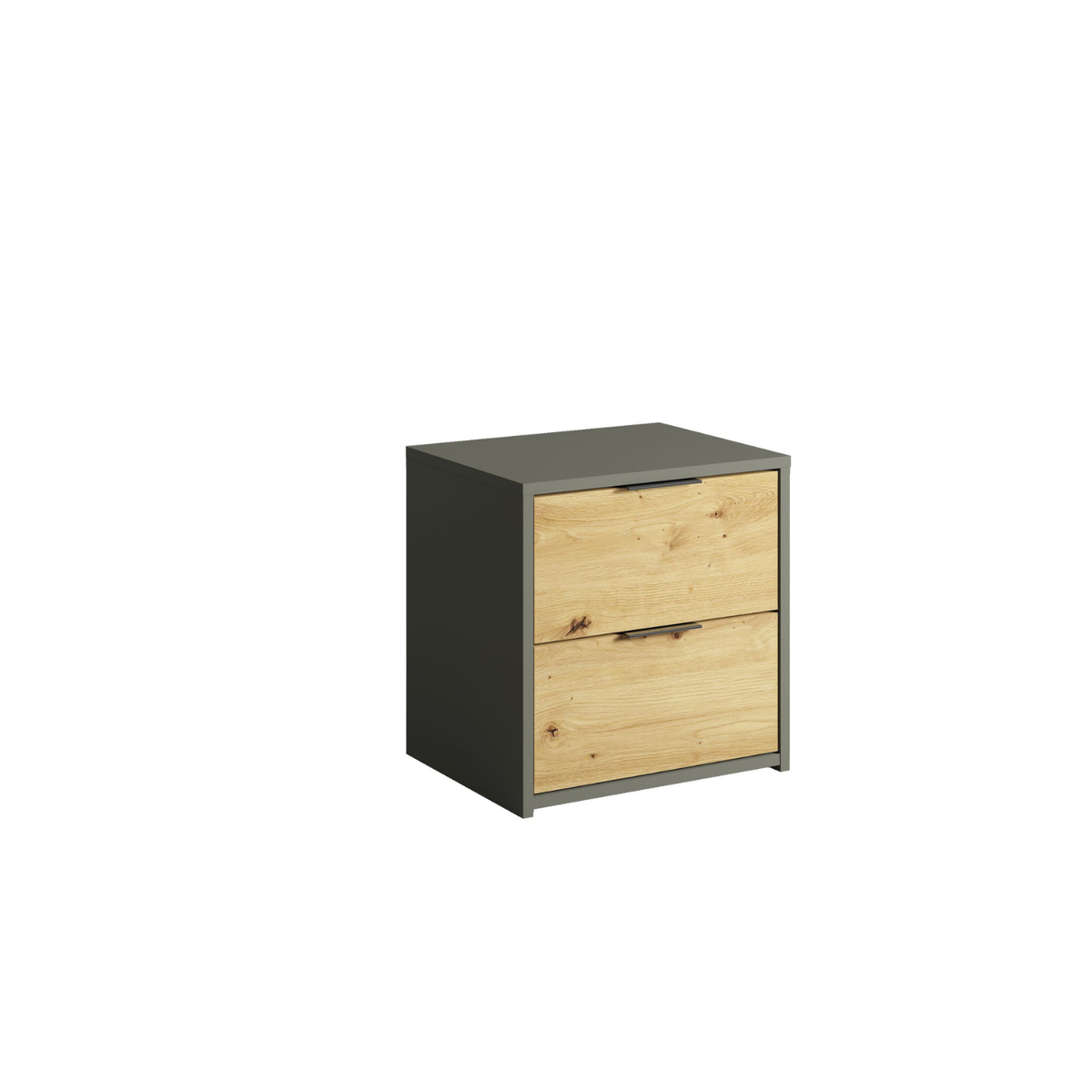 Stolik nocny NESTILA 45 cm Szary + Dąb artisan