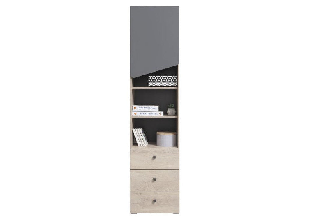 Regał półotwarty ALVER 3 45 cm Jasny dąb / antracyt