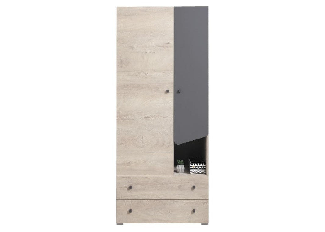 Szafa ALVER 80 cm Jasny dąb / antracyt