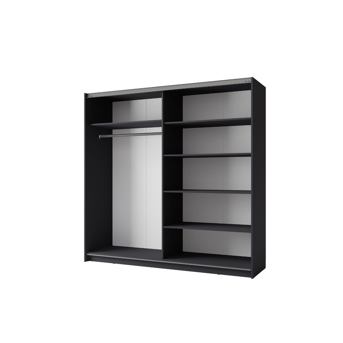 Szafa przesuwna z lustrem ZAIDA 150 cm Szary