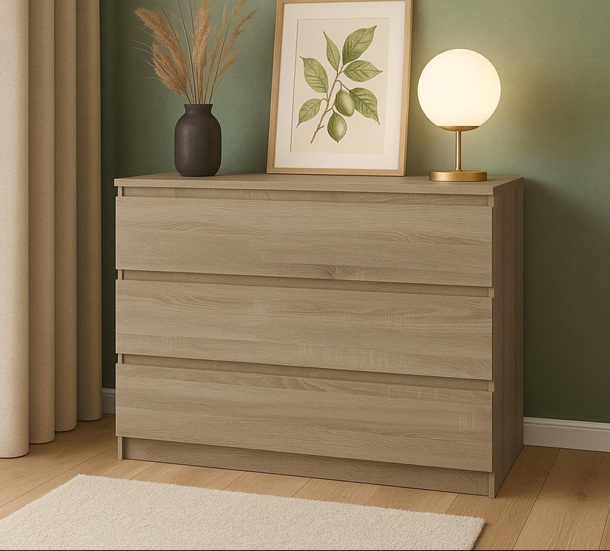 Komoda MODO 90 cm 3 szuflady Dąb sonoma