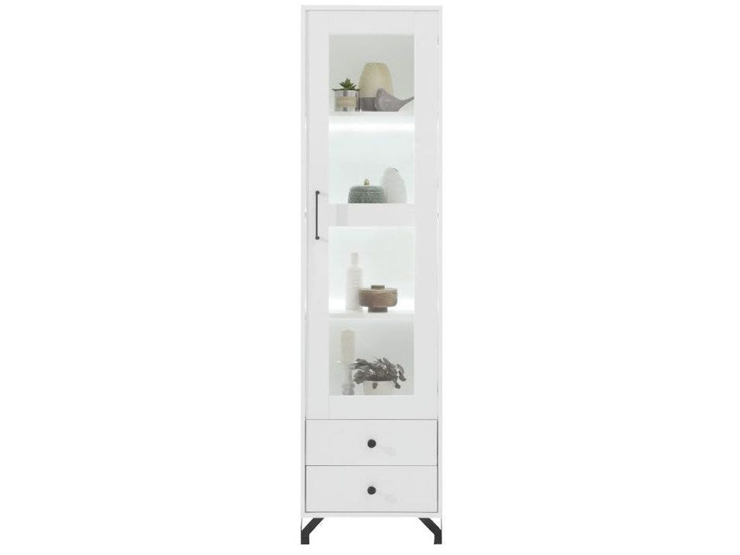 Witryna jednodrzwiowa MONO 50 cm Biały połysk