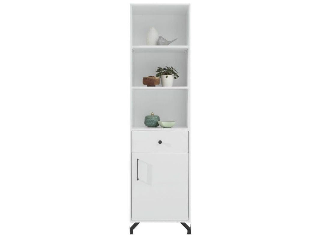 Regał MONO 50 cm z szafką Biały połysk