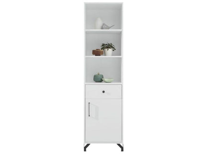 Regał MONO 50 cm z szafką Biały połysk