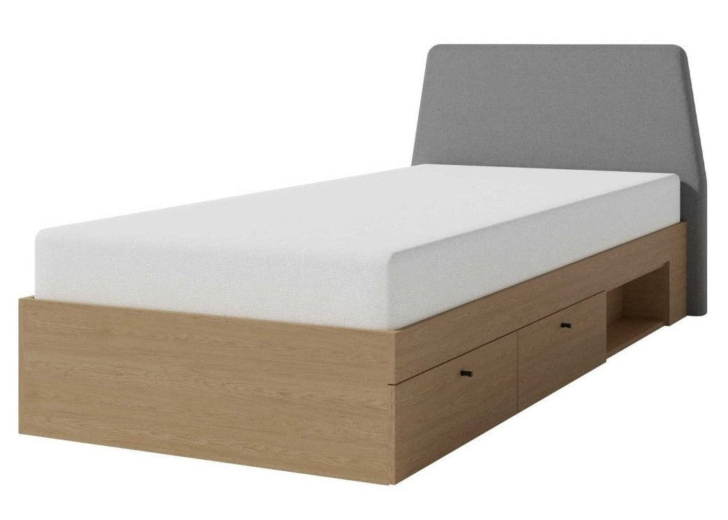 Łóżko pojedyncze AURELIA 90x200 z szufladami Eukaliptus