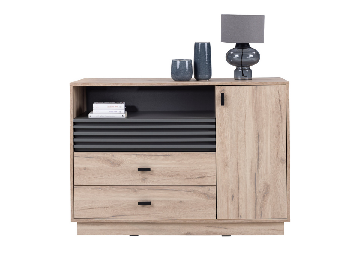 Komoda VELLUTO 120 cm z półką Jasny dąb
