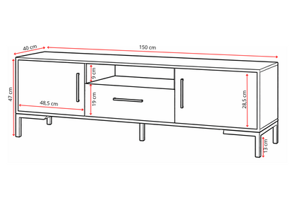 Szafka RTV NORANO 150 cm Biały mat