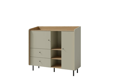 Komoda AURELIA 120 cm z szafką i szufladami Eukaliptus