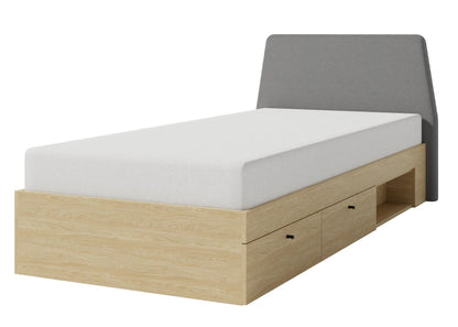 Łóżko pojedyncze AURELIA 90x200 z szufladami Jasny beż