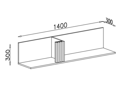 Półka otwarta VELLUTO 140 cm Kaszmir