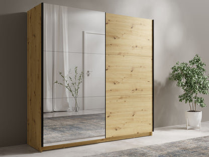 Szafa przesuwna z lustrem ZAIDA 200 cm Dąb artisan