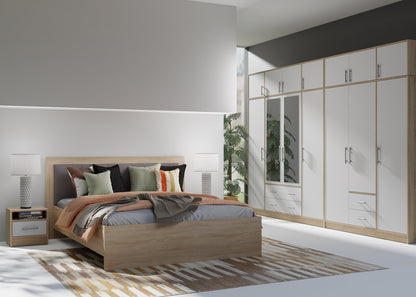 Komoda VENTO 90 cm Dąb sonoma + biały