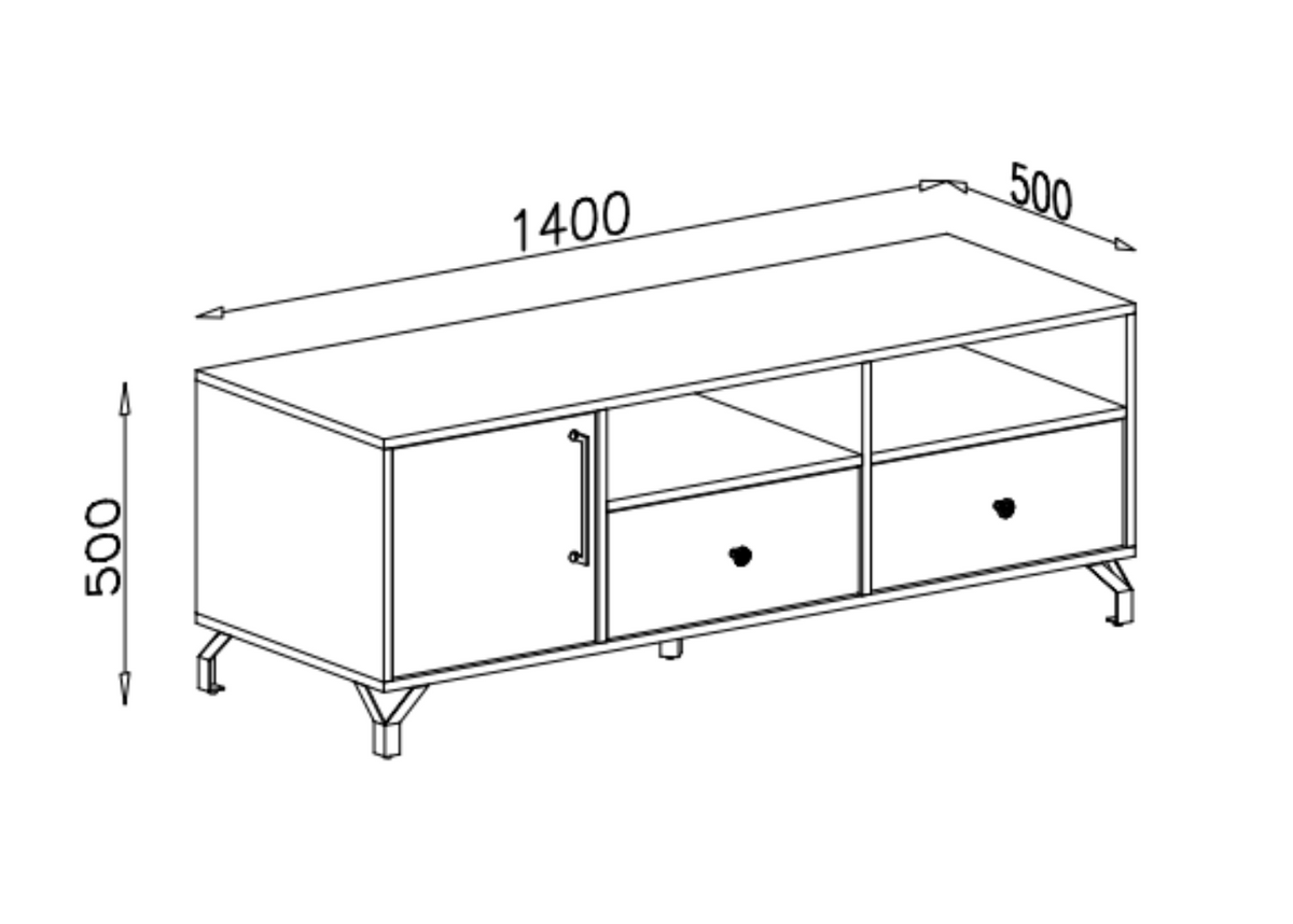 Szafka RTV MONO 140 cm Biały połysk