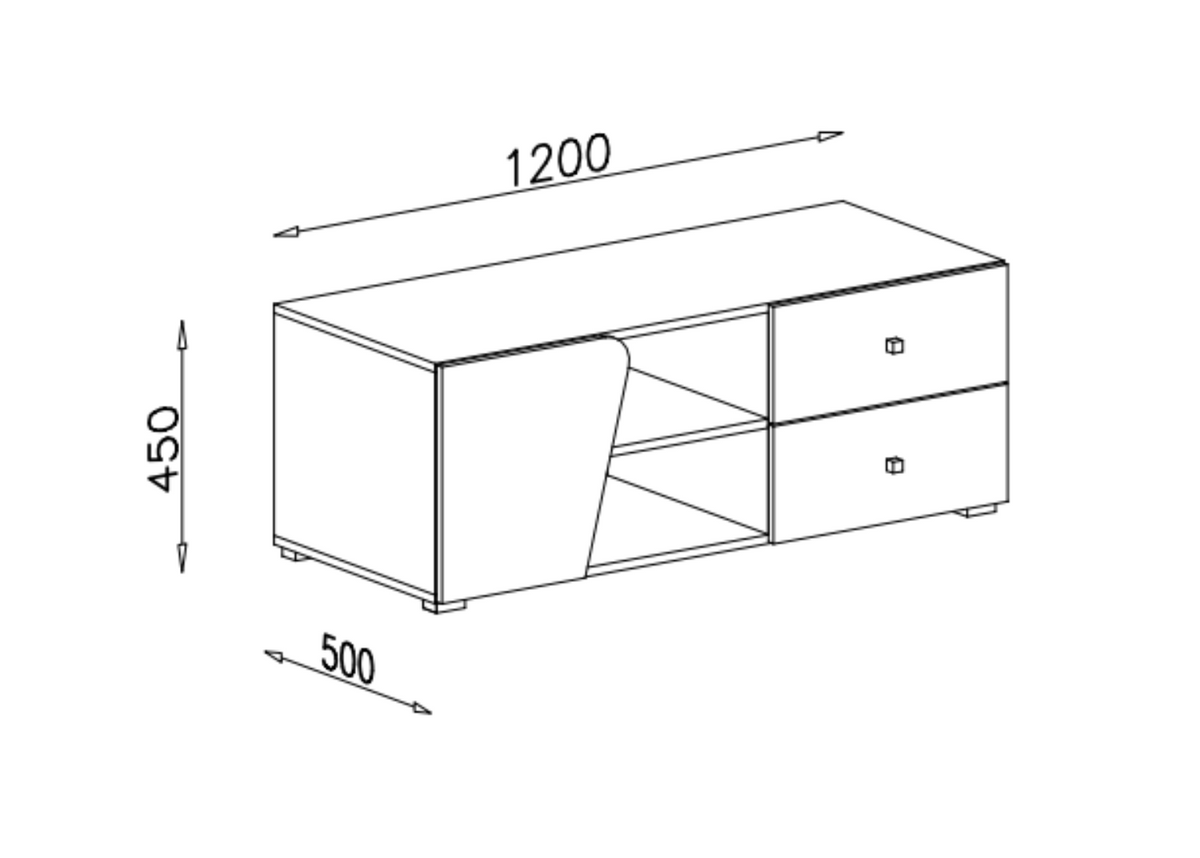 Szafka RTV ALVER 120 cm Jasny dąb / antracyt