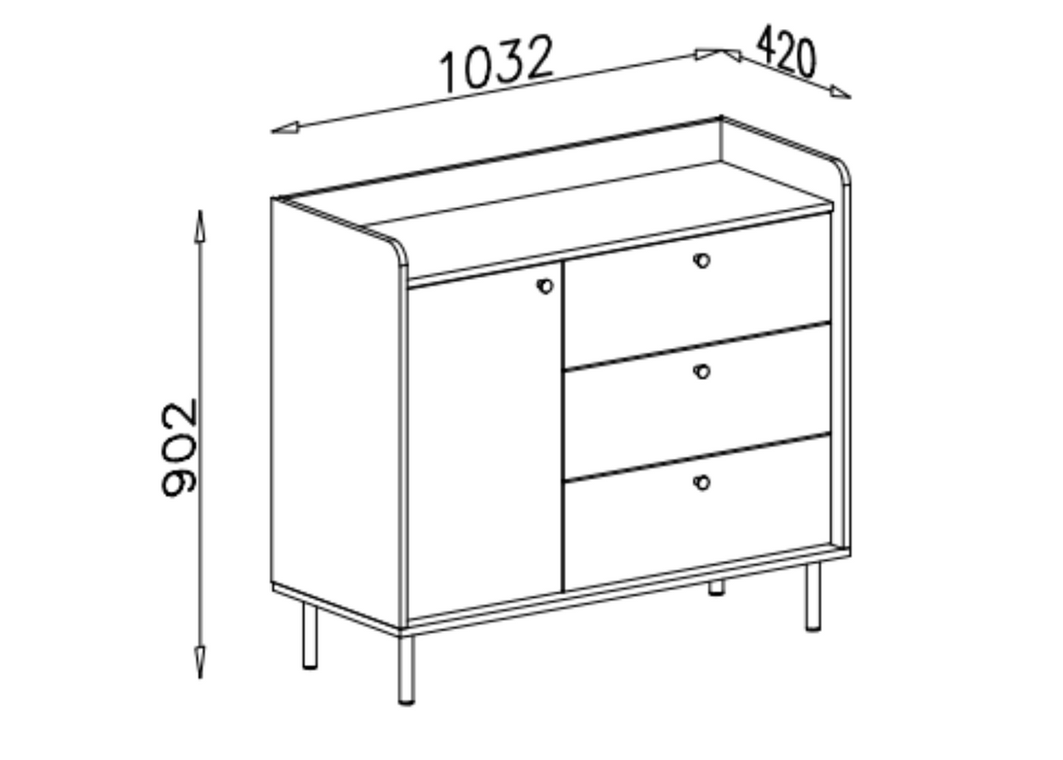 Komoda NORDA 100 cm Jasny beż