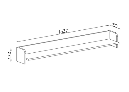 Półka wisząca NORDA 130 cm Jasny beż