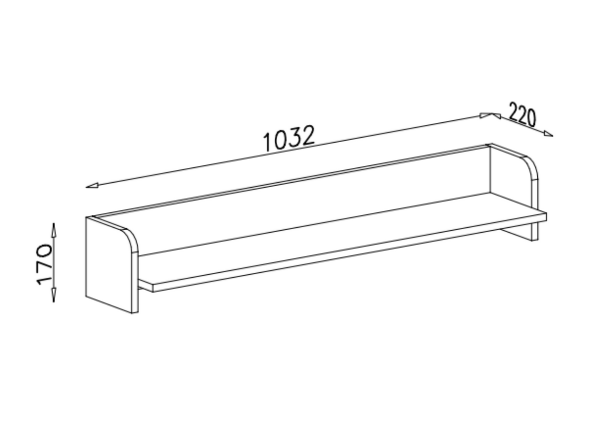 Półka wisząca NORDA 100 cm Jasny beż
