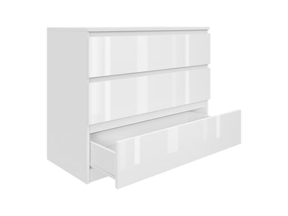 Komoda MODO 90 cm 3 szuflady Biały połysk
