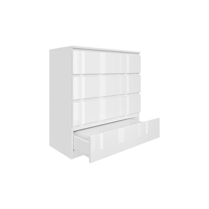 Komoda MODO 90 cm 4 szuflady Biały połysk