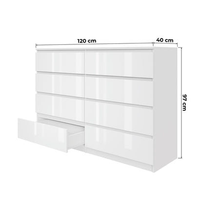 Komoda MODO 120 cm 8 szuflad Dąb sonoma