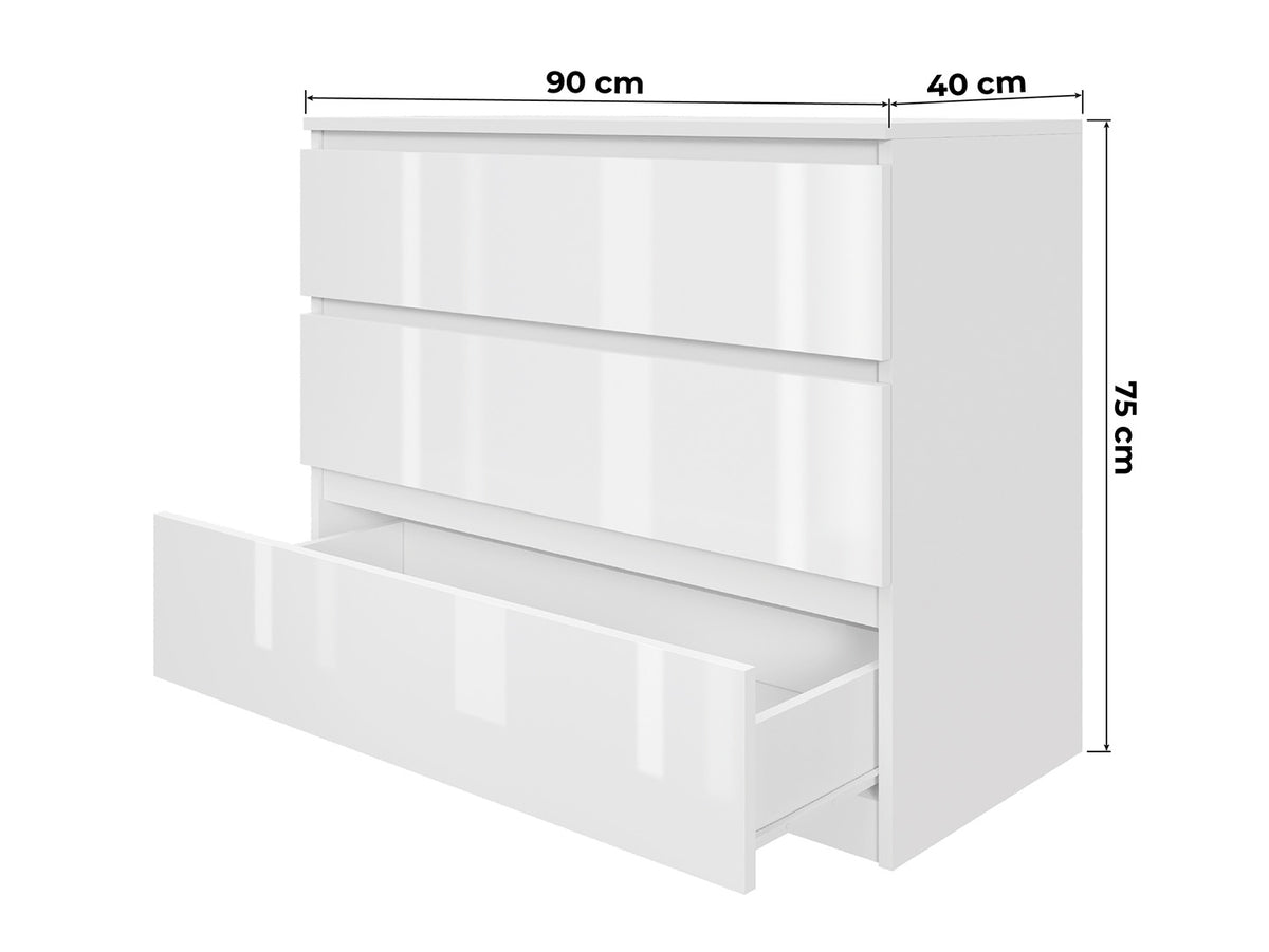 Komoda MODO 90 cm 3 szuflady Dąb sonoma