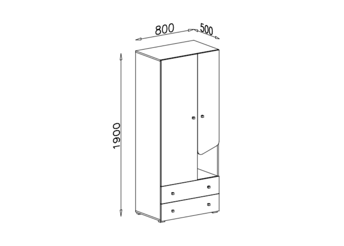 Szafa ALVER 80 cm Jasny dąb / antracyt