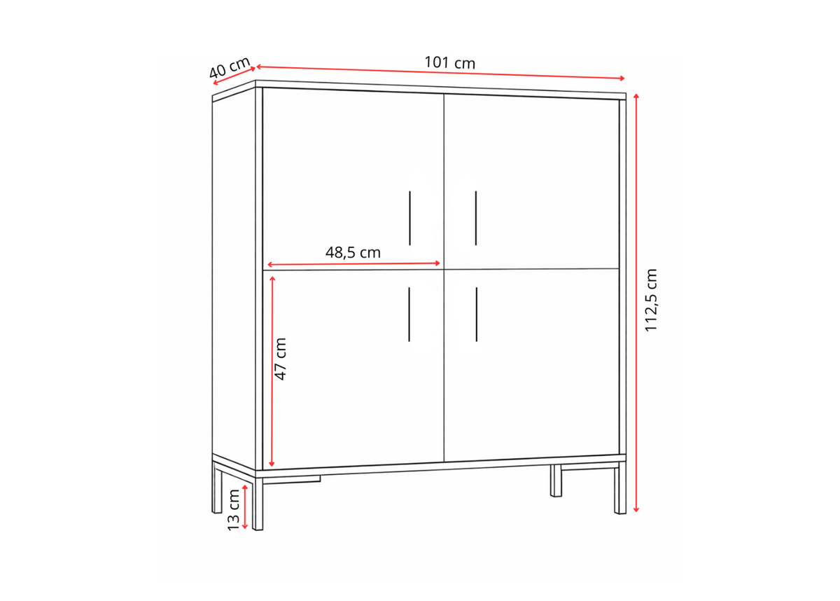 Komoda wysoka NORANO 100 cm Kaszmir