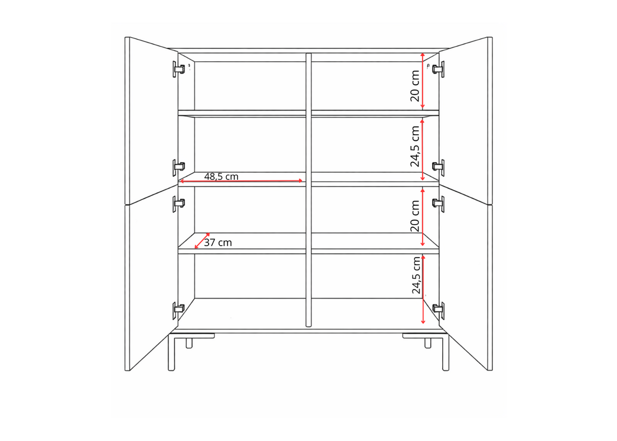 Komoda wysoka NORANO 100 cm Biały mat