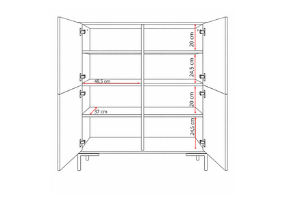 Komoda wysoka NORANO 100 cm Biały mat