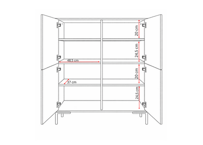 Komoda wysoka NORANO 100 cm Kaszmir