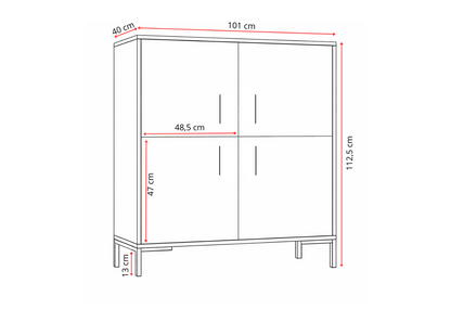 Komoda wysoka NORANO 100 cm Biały mat